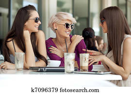 reunión, de, amigos