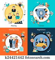 réunion affaires, ensemble