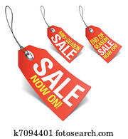 Sale now on and Season sale tags