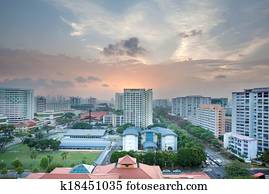 Singapore Housing Estate with Community Center