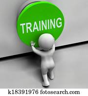 treinamento, botão, meios, educação, indução, ou, seminário