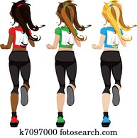 weiblich, marathon, jogger