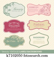 Beauty vintage labels background Beauty vintage labels background