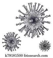 black and white engrave isolated coronavirus illustration black and white engrave isolated coronavirus illustration