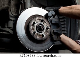 Car mechanic repair brake pads Car mechanic repair brake pads