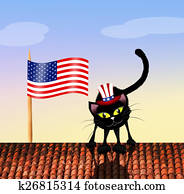 cat on Independence Day cat on Independence Day
