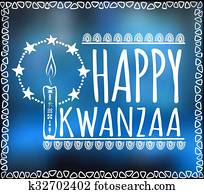 festival, Kwanzaa., feriado, cartão