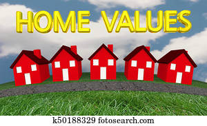 Home Values Houses For Sale Real Estate Estimates 3d Illustration Home Values Houses For Sale Real Estate Estimates 3d Illustration