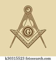 ベクトル 灰色 Masonic フリーメーソン団主義 紋章 アイコン クリップアート K Fotosearch