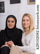 Muslim and caucasian