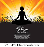 Silhouette of a Girl in Yoga pose Silhouette of a Girl in Yoga pose