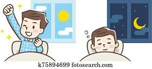 Waking Up Clip Art | Our Top 1000+ Waking Up Vectors | Fotosearch