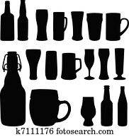 Beer bottles and glasses Beer bottles and glasses