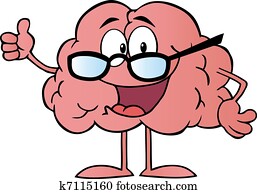 Brain Character Wearing Glasses Brain Character Wearing Glasses