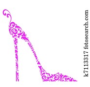 Chic Retro High Heeled Shoe pink Chic Retro High Heeled Shoe pink
