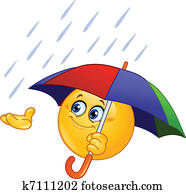 Emoticon with umbrella Emoticon with umbrella