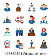 Executive icons flat