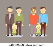 Happy gay LGBT men families with children Happy gay LGBT men families with children