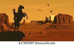 Illustration of prairie wild west. Illustration of prairie wild west.