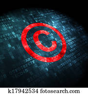 Law concept: Copyright on digital background Law concept: Copyright on digital background