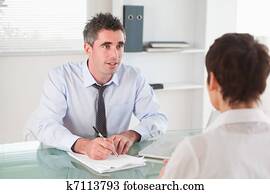 manager, interviewen, a, kandidat