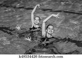 natação sincronizada, dueto