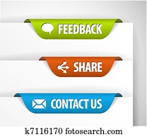 Vector Feedback, Share and Contact Labels Vector Feedback, Share and Contact Labels