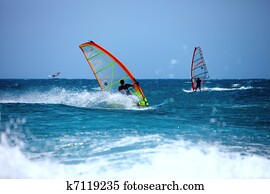 Wind surfing in the summer Wind surfing in the summer