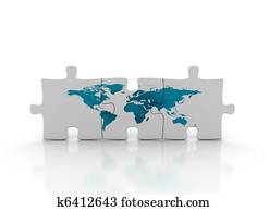 world map on puzzle world map on puzzle