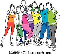 כושר גופני, קבץ, אנשים, דוגמה