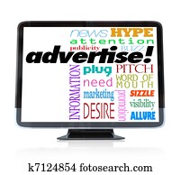 Advertise Marketing Words on HDTV Television