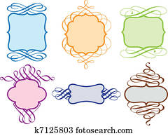 altmodisch, rahmen, vektor, satz