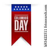 Columbus day banner sign illustration design