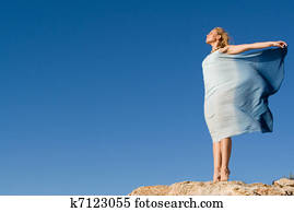 freedom concept, happy woman on vacation