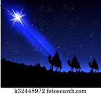 les, trois hommes sages, de, les, étoile