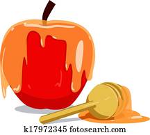 maçã, e, mel, para, rosh hashanah
