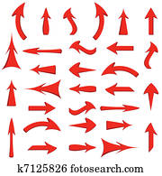 Vector set of red arrows Vector set of red arrows