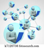 verbundene, edv, kommunikation, verbunden, networking