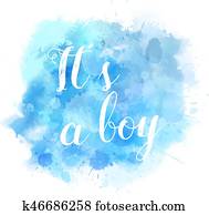 Watercolor splash It's a boy