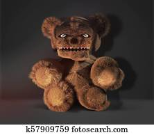 مخيف خبيث الراهبة ب أداة تعريف إنجليزية غير معروفة دمية دب ألبوم الصور K61713560 Fotosearch