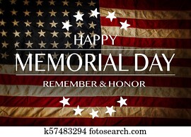 bandeira americana, com, a, texto, memorial, day.