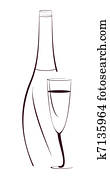 bottle and wine glass bottle and wine glass