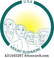 Profil, de, george washington, monter rushmore monument national, près