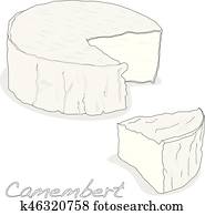 French Camembert Cheese Cut Out Stock Photo | u19599077 | Fotosearch