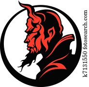 Devil Demon Mascot Head Vector Illu Devil Demon Mascot Head Vector Illu