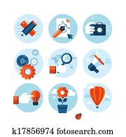 Flat design icons for marketing Flat design icons for marketing