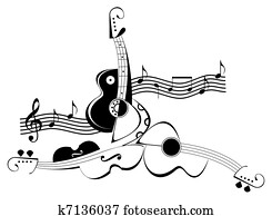 Guitar and violin - tattoo Guitar and violin - tattoo