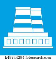 Manufacturing plant icon white Manufacturing plant icon white