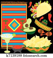 Mexican Fiesta Party elements Mexican Fiesta Party elements