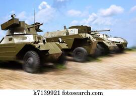 Military cars at work Military cars at work